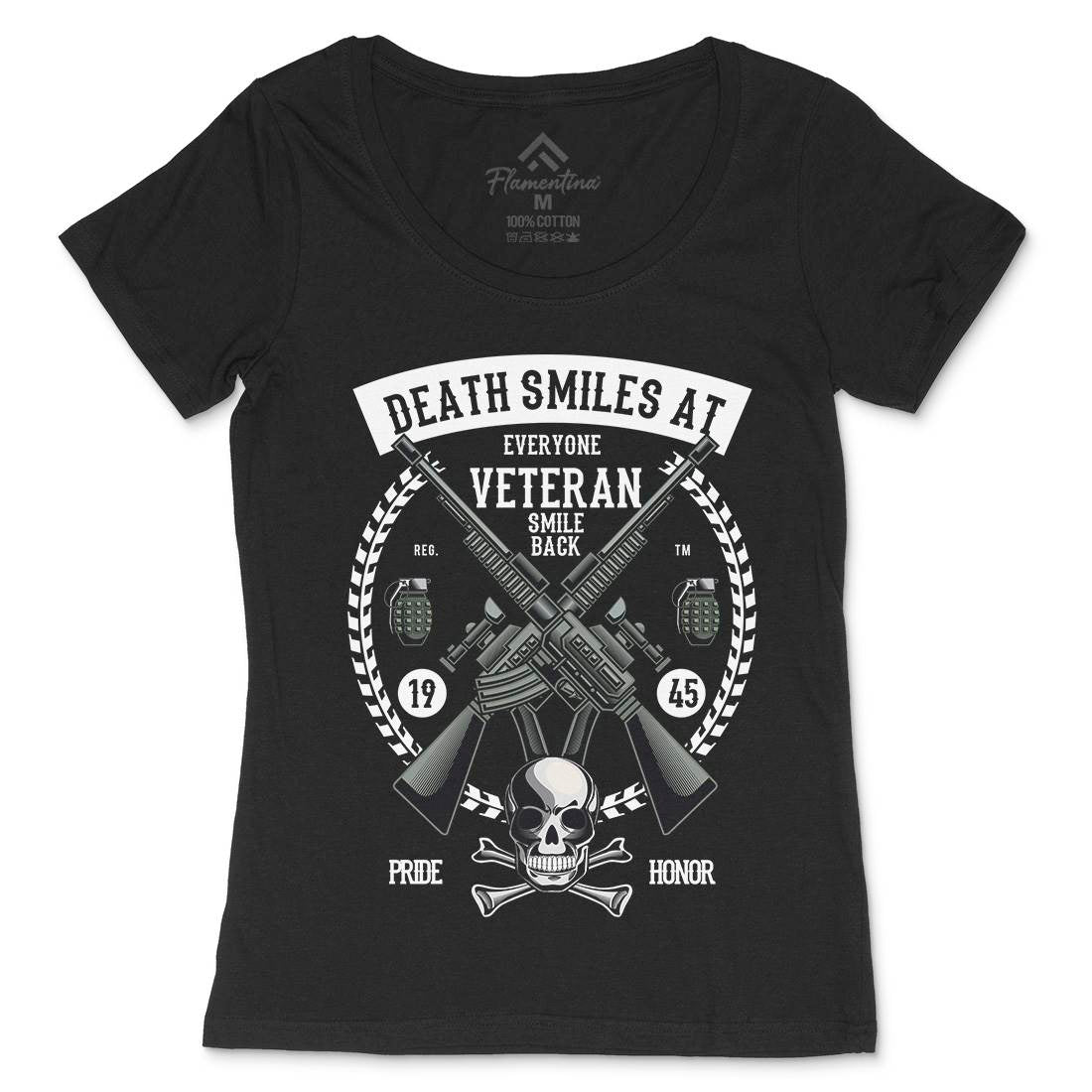 Veteran Womens Scoop Neck T-Shirt Army C466