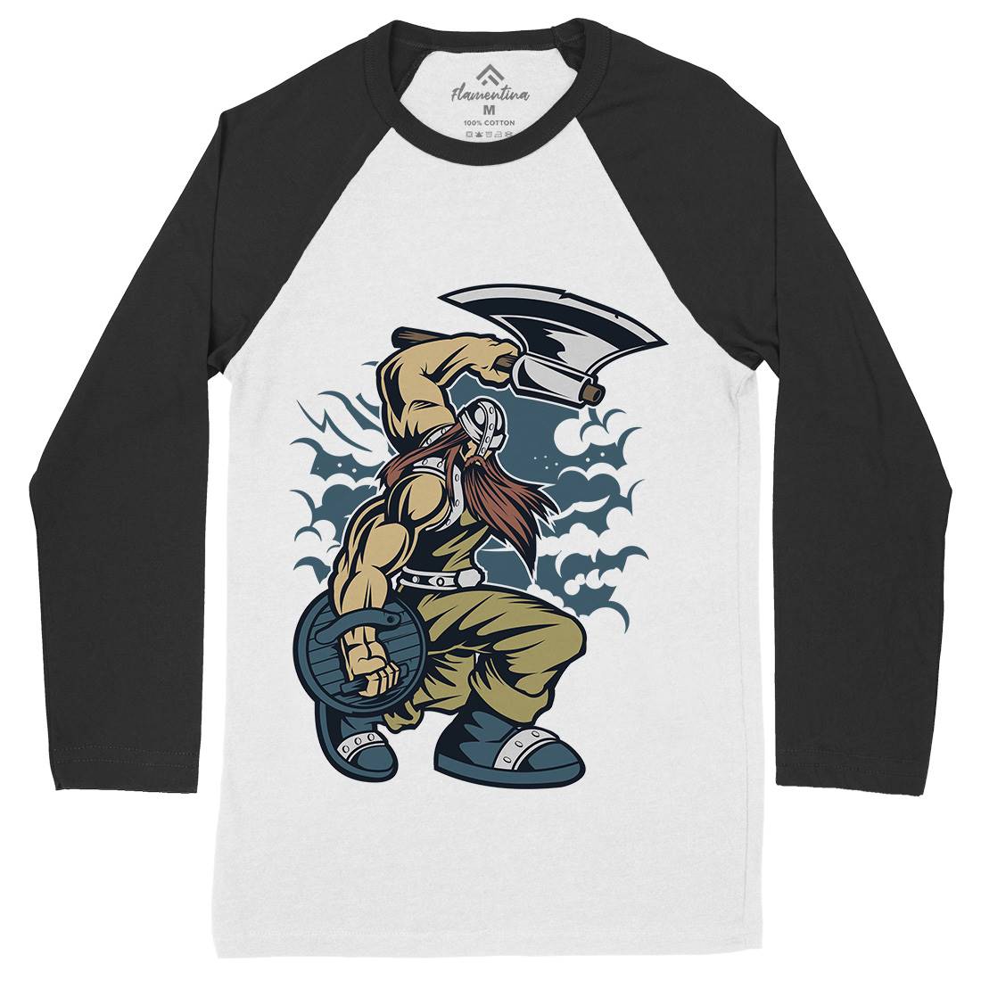 Viking Mens Long Sleeve Baseball T-Shirt Warriors C467