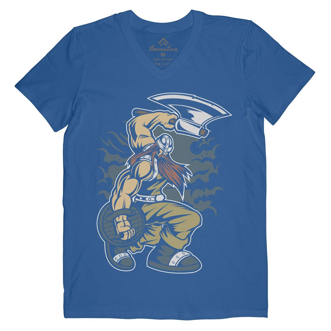 Viking Mens V-Neck T-Shirt Warriors C467