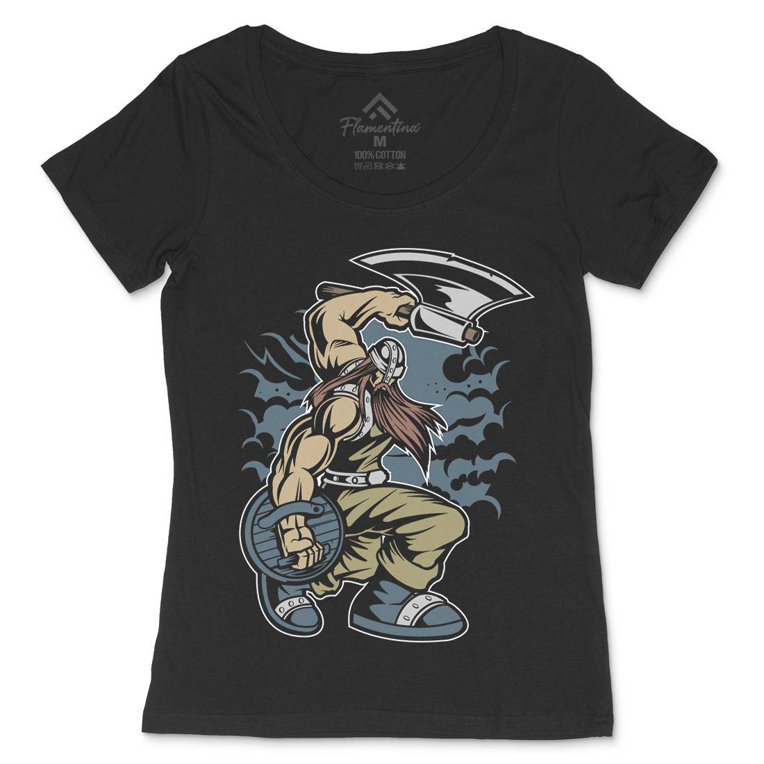 Viking Womens Scoop Neck T-Shirt Warriors C467