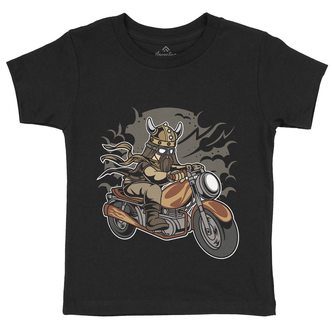 Viking Kids Organic Crew Neck T-Shirt Motorcycles C468