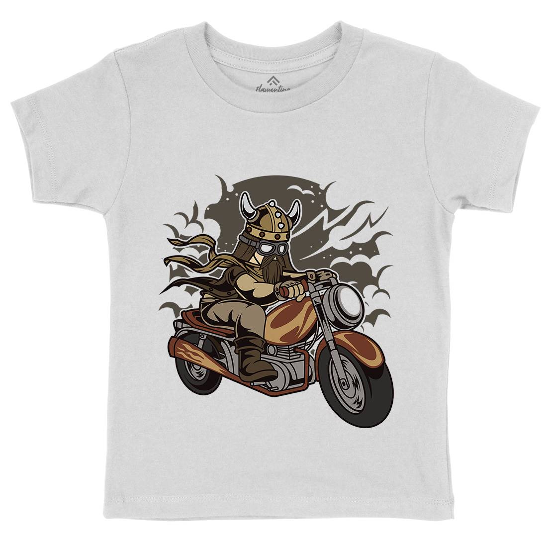 Viking Kids Organic Crew Neck T-Shirt Motorcycles C468
