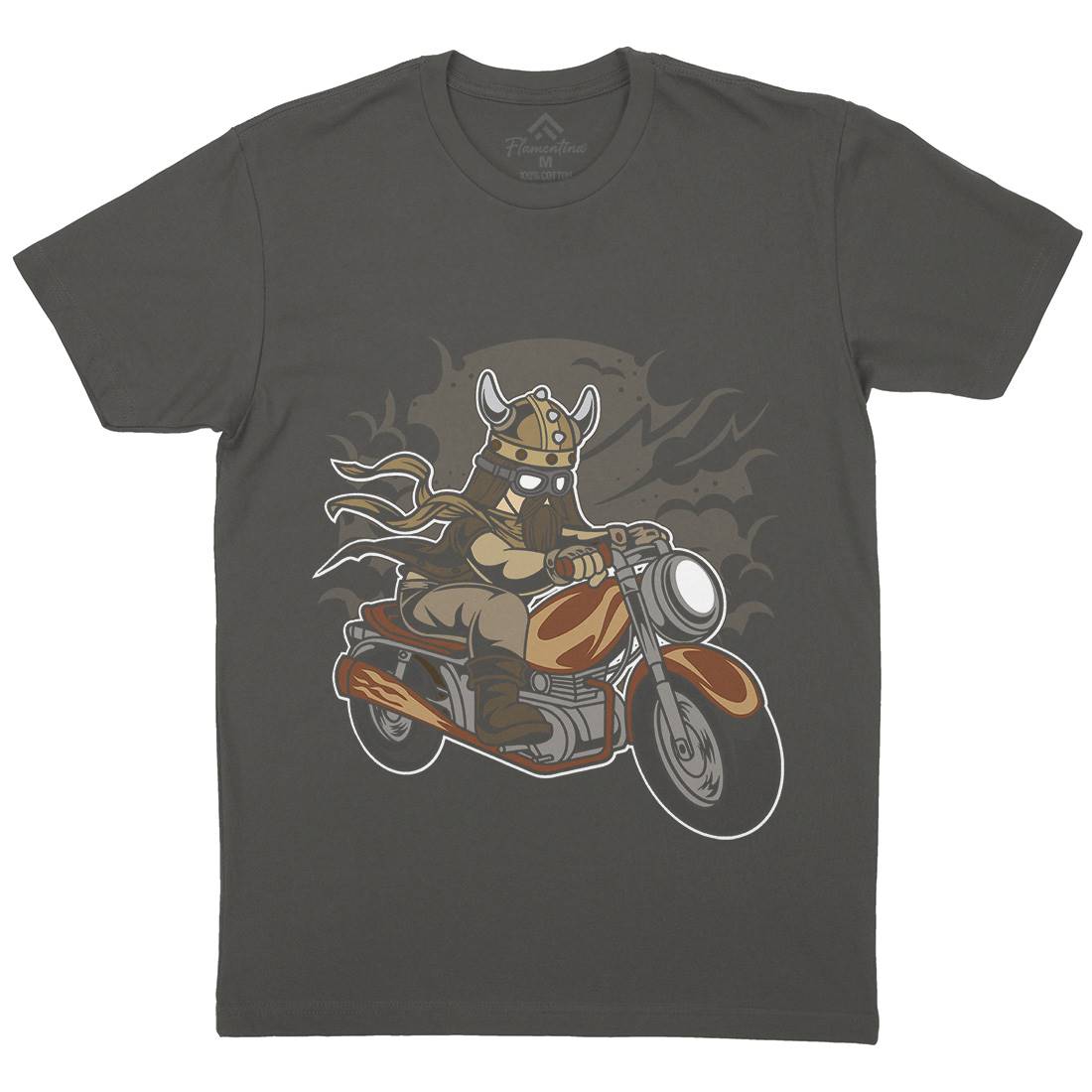 Viking Mens Crew Neck T-Shirt Motorcycles C468