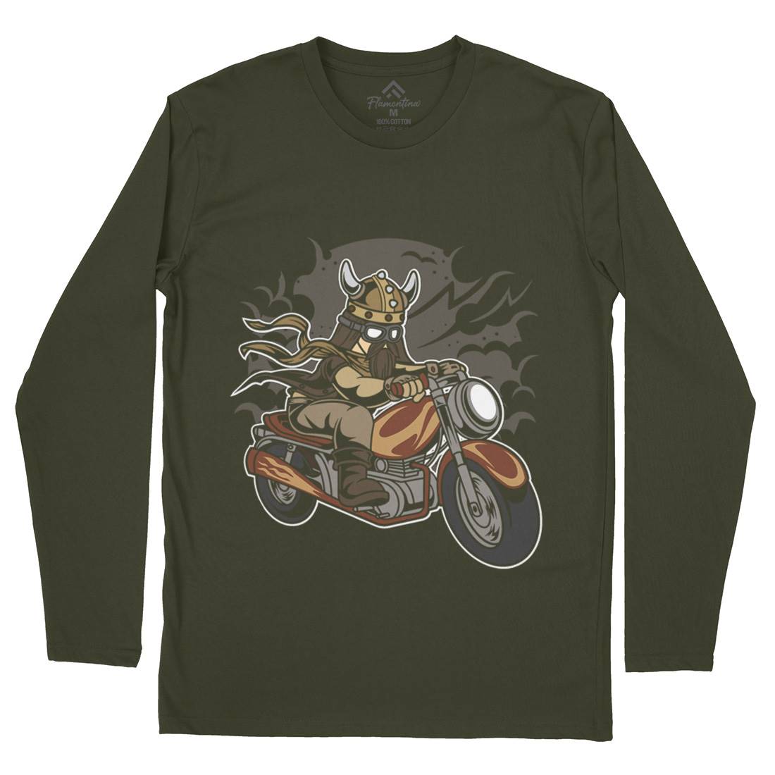 Viking Mens Long Sleeve T-Shirt Motorcycles C468