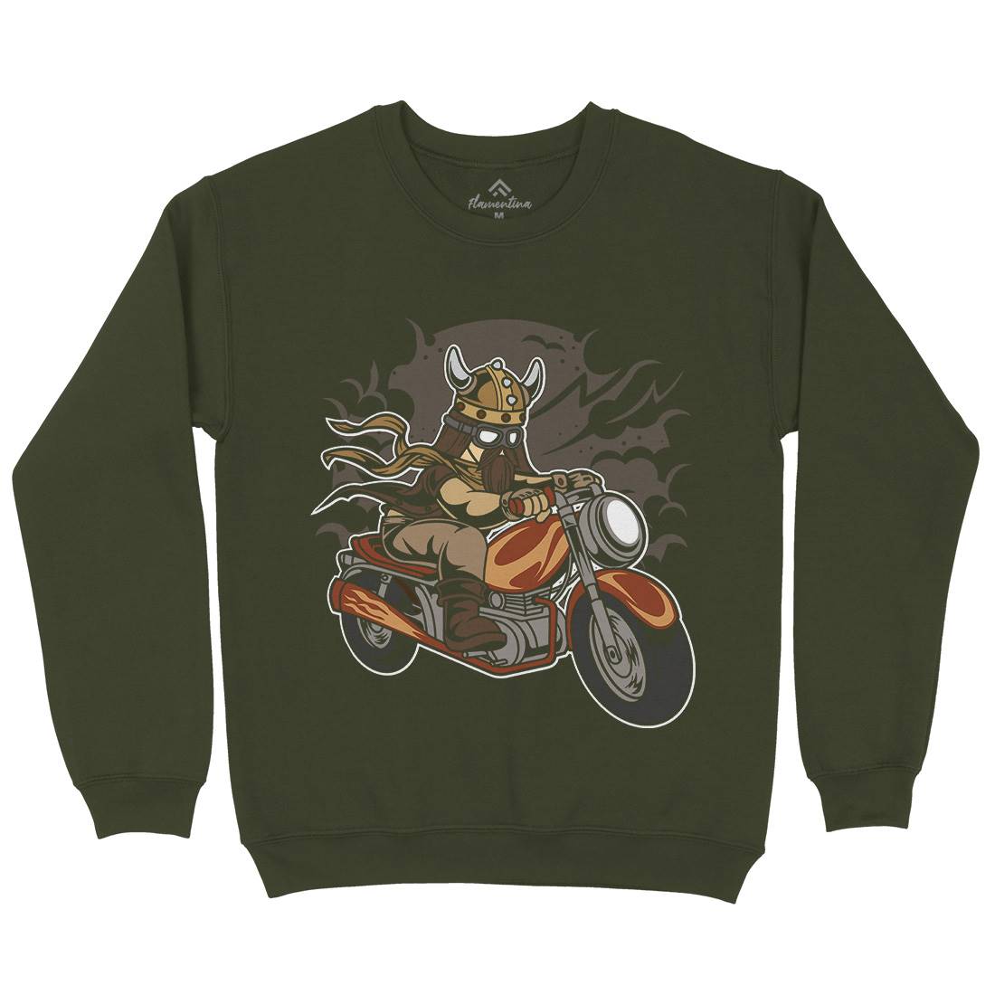 Viking Mens Crew Neck Sweatshirt Motorcycles C468