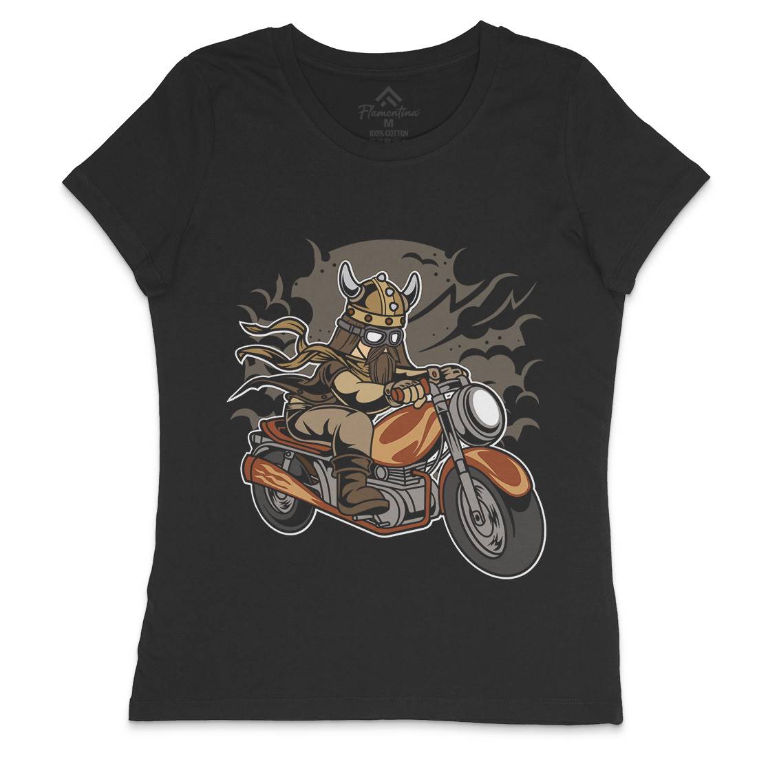 Viking Womens Crew Neck T-Shirt Motorcycles C468