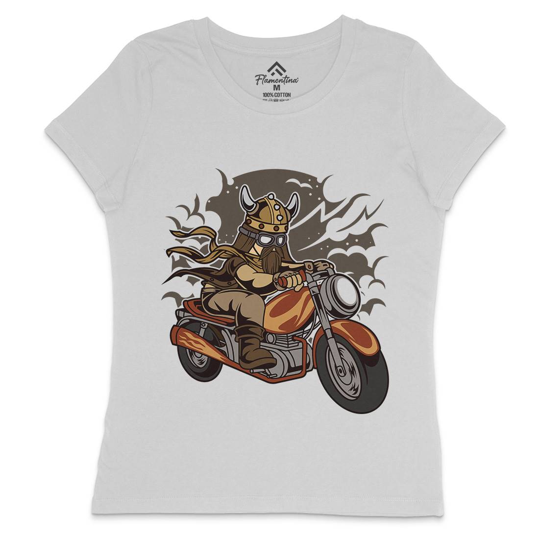 Viking Womens Crew Neck T-Shirt Motorcycles C468
