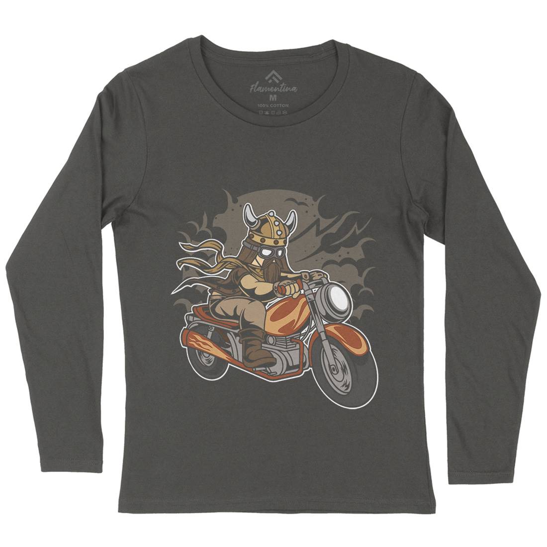 Viking Womens Long Sleeve T-Shirt Motorcycles C468