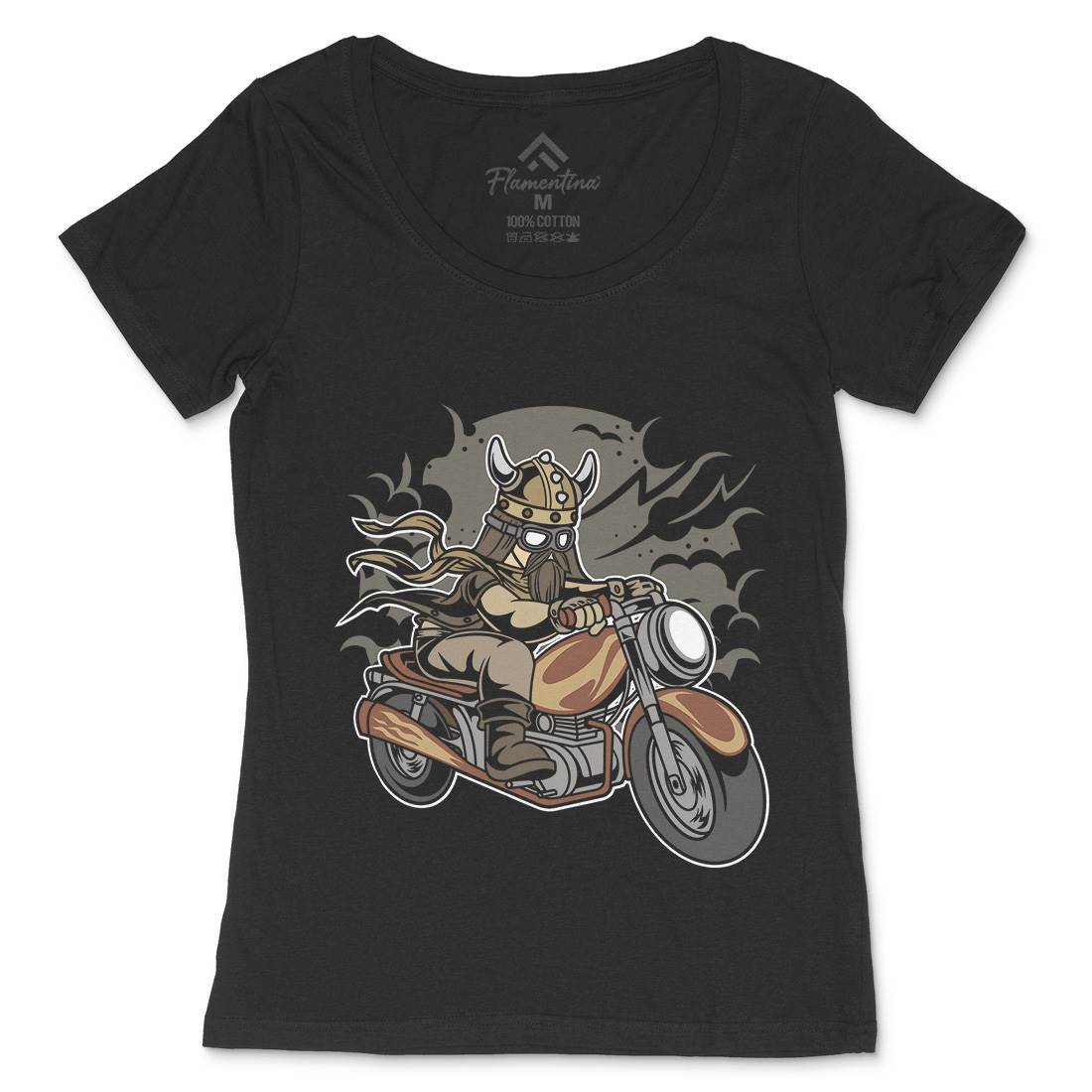 Viking Womens Scoop Neck T-Shirt Motorcycles C468