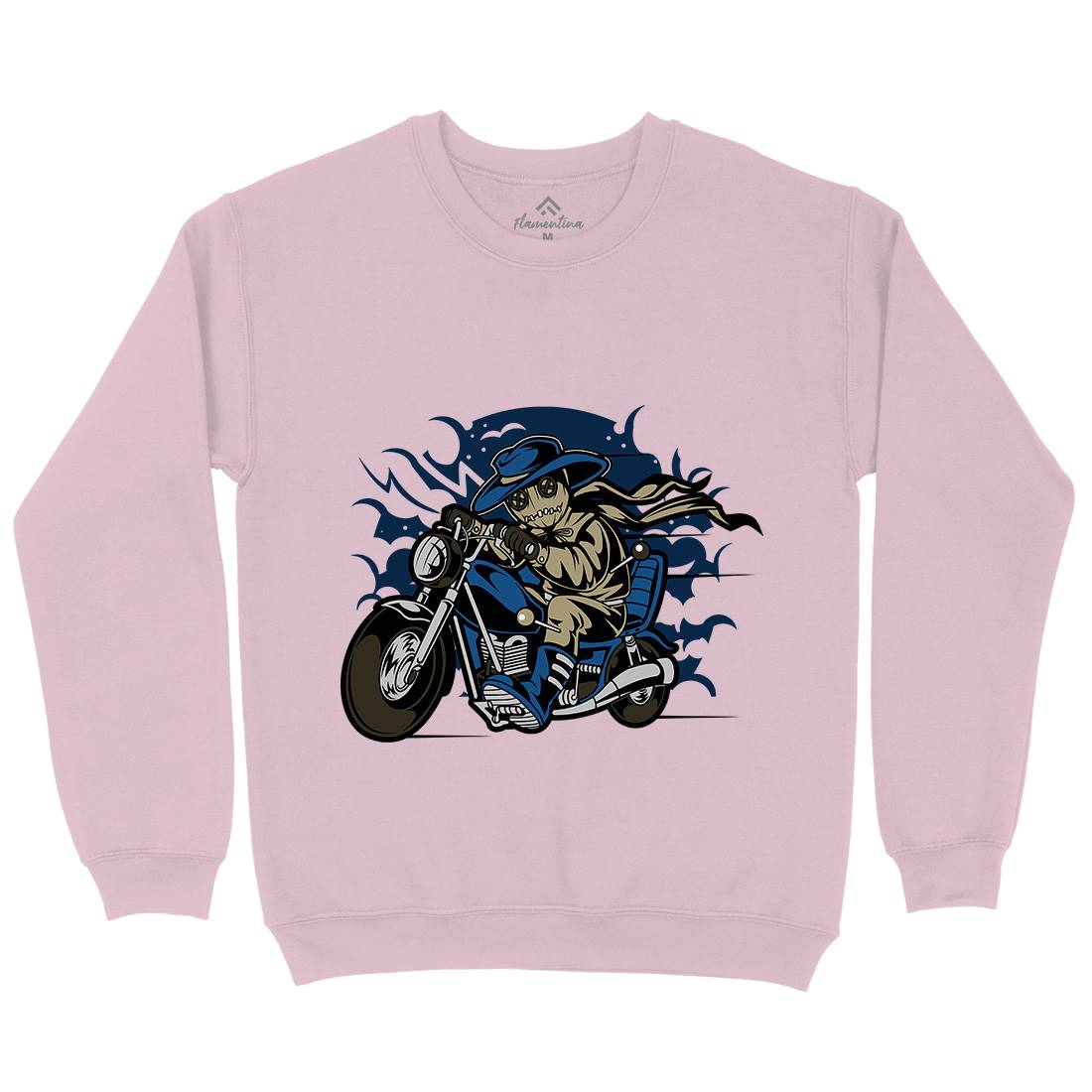 Voodoo Doll Biker Kids Crew Neck Sweatshirt Motorcycles C469