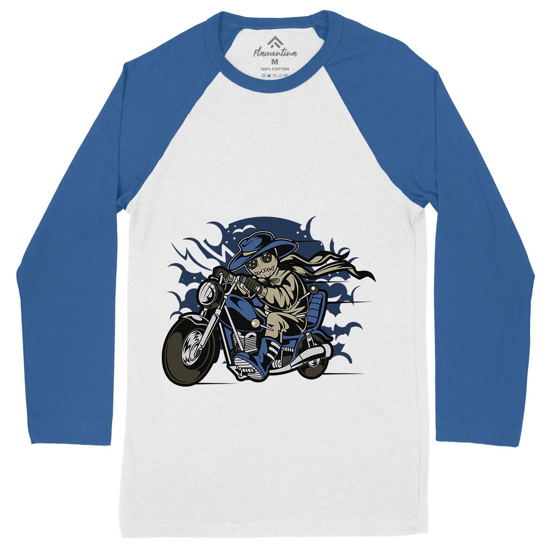 Voodoo Doll Biker Mens Long Sleeve Baseball T-Shirt Motorcycles C469
