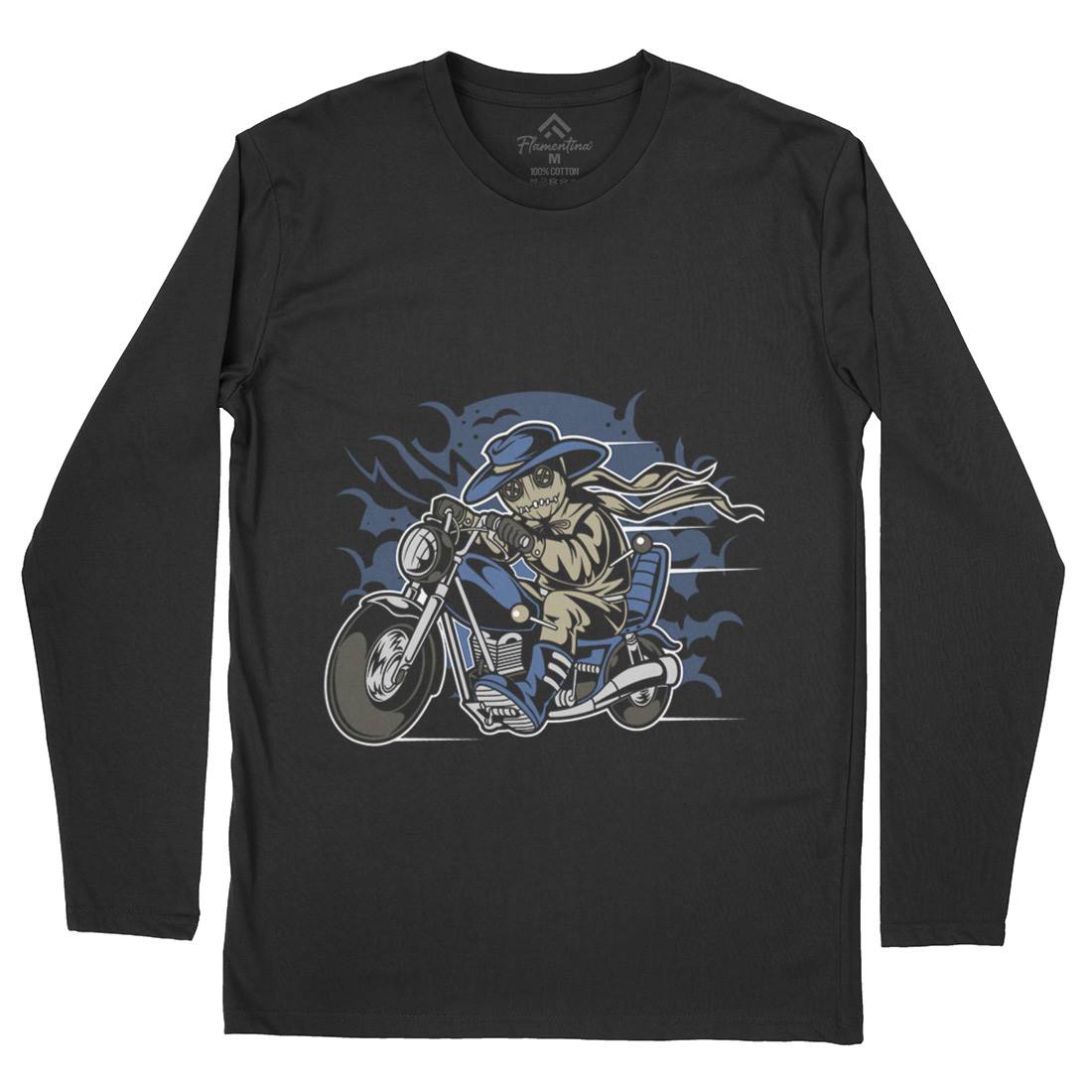 Voodoo Doll Biker Mens Long Sleeve T-Shirt Motorcycles C469
