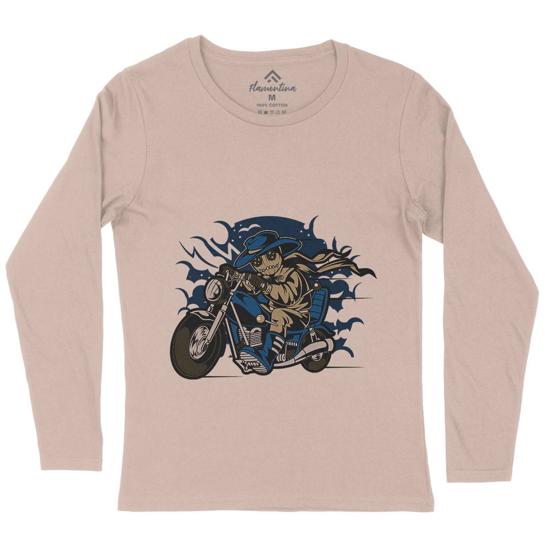 Voodoo Doll Biker Womens Long Sleeve T-Shirt Motorcycles C469