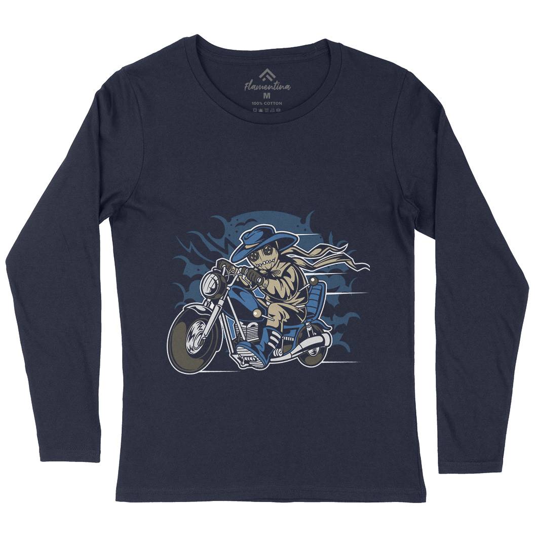 Voodoo Doll Biker Womens Long Sleeve T-Shirt Motorcycles C469