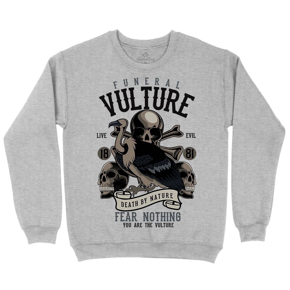 Vulture Mens Crew Neck Sweatshirt Horror C471