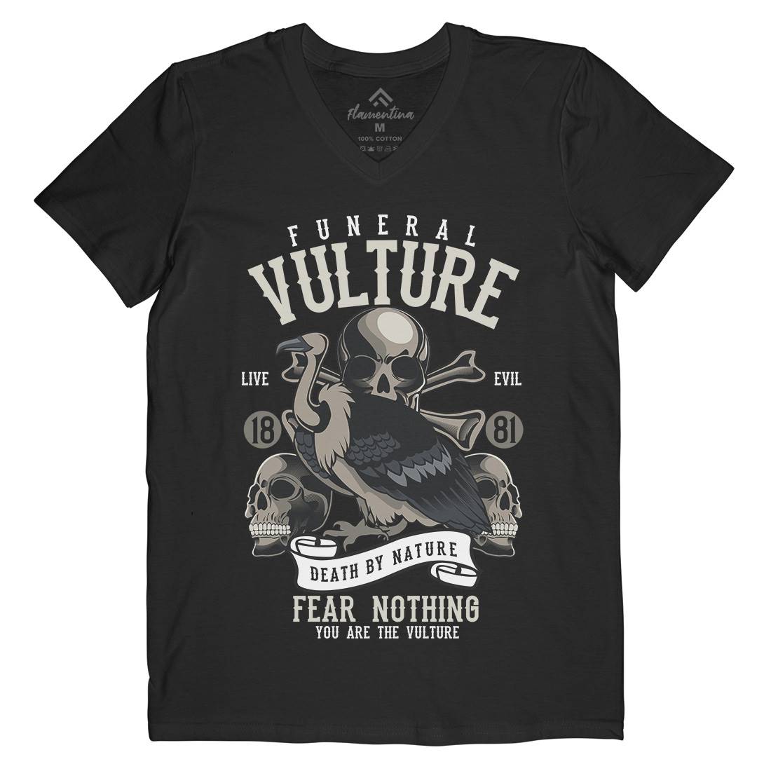 Vulture Mens V-Neck T-Shirt Horror C471