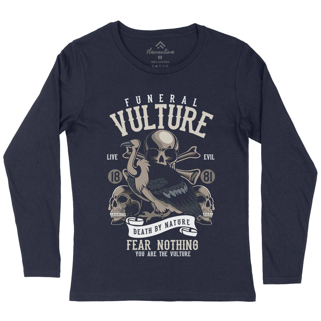 Vulture Womens Long Sleeve T-Shirt Horror C471