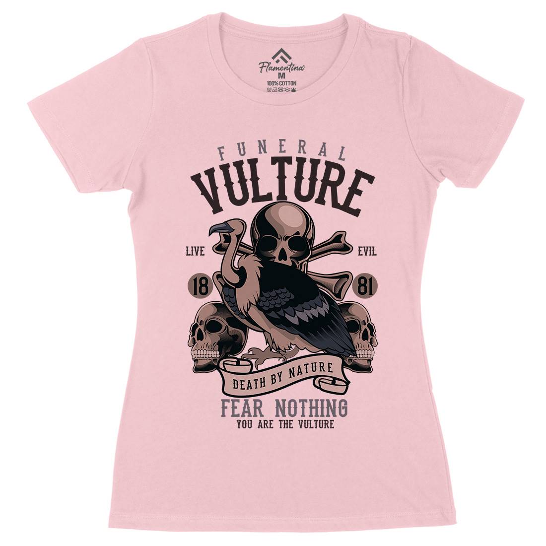 Vulture Womens Organic Crew Neck T-Shirt Horror C471
