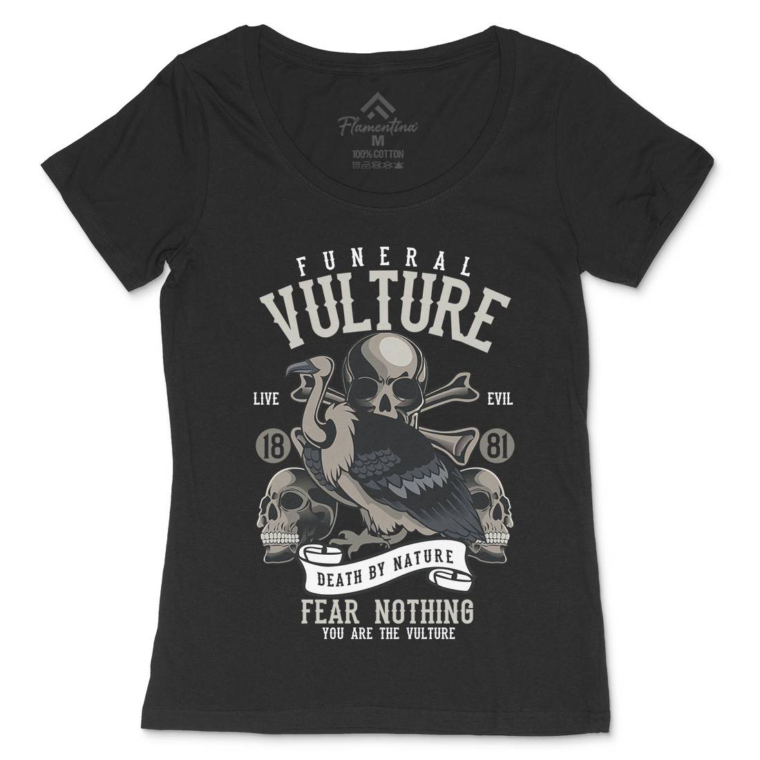 Vulture Womens Scoop Neck T-Shirt Horror C471