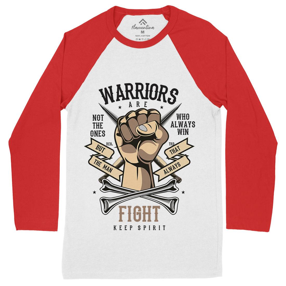 Warriors Fist Mens Long Sleeve Baseball T-Shirt Warriors C472