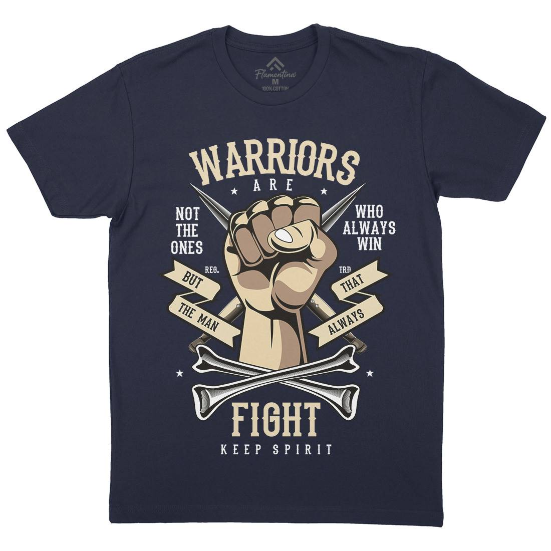 Warriors Fist Mens Organic Crew Neck T-Shirt Warriors C472