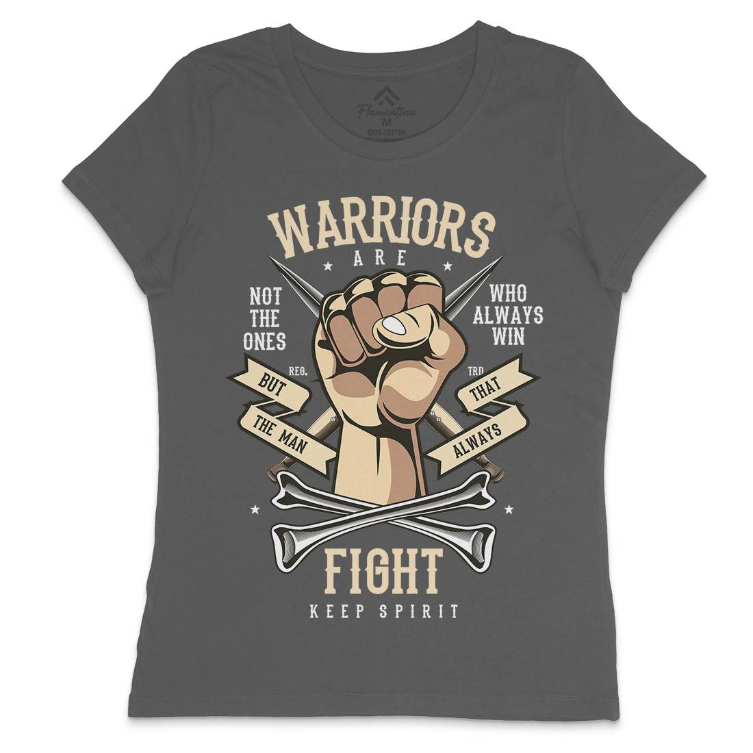 Warriors Fist Womens Crew Neck T-Shirt Warriors C472