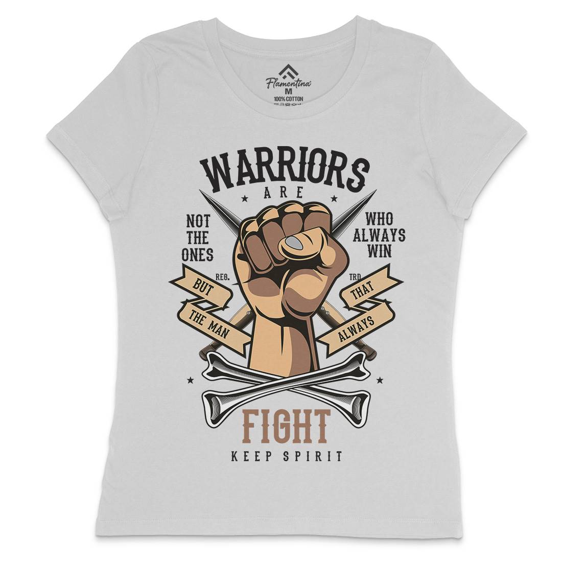 Warriors Fist Womens Crew Neck T-Shirt Warriors C472