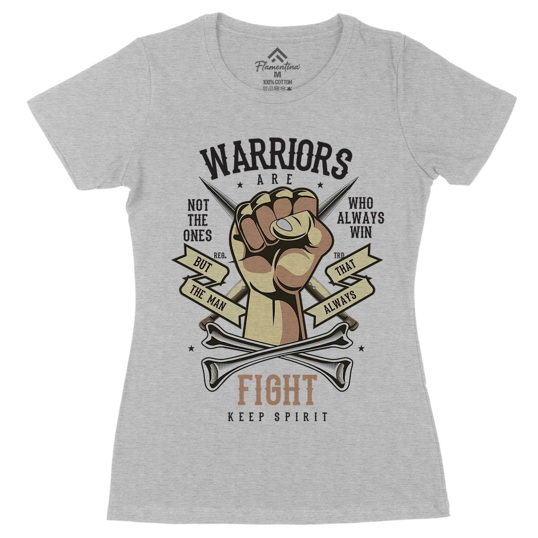 Warriors Fist Womens Organic Crew Neck T-Shirt Warriors C472