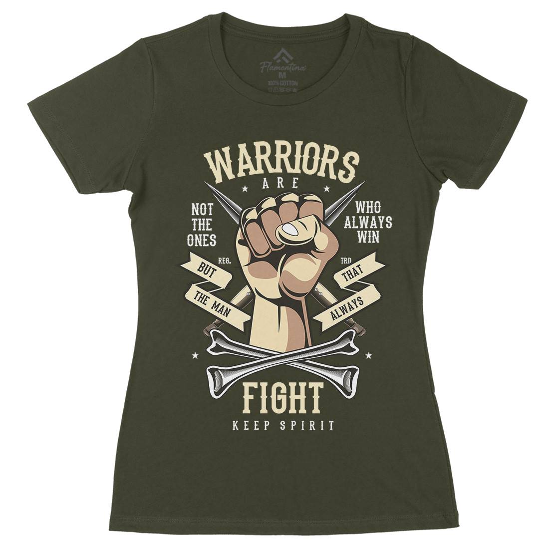 Warriors Fist Womens Organic Crew Neck T-Shirt Warriors C472