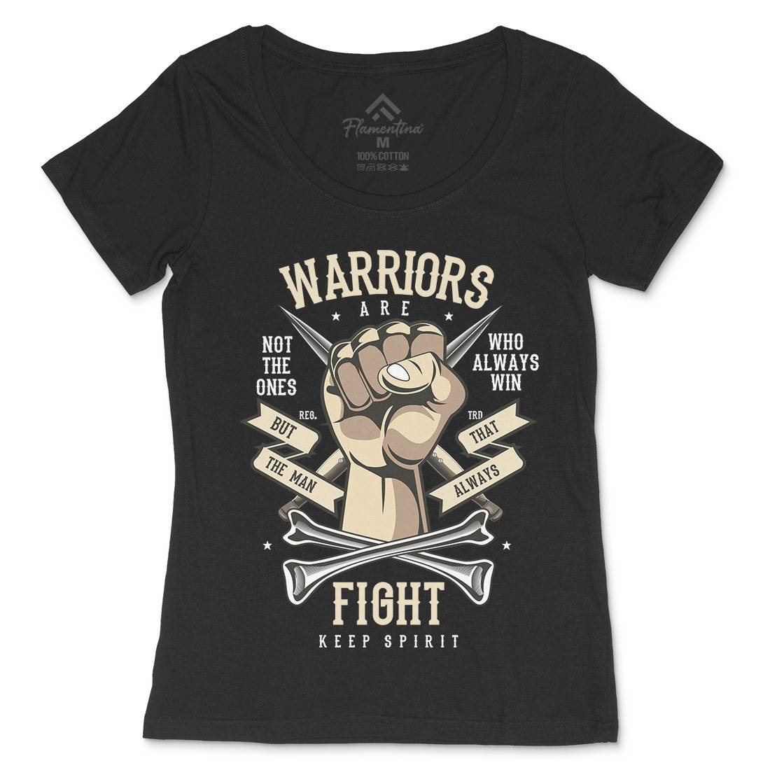 Warriors Fist Womens Scoop Neck T-Shirt Warriors C472