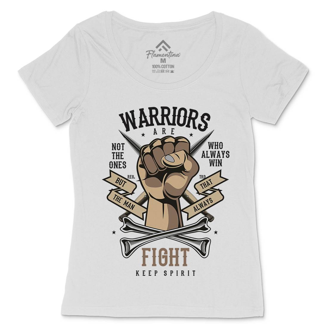 Warriors Fist Womens Scoop Neck T-Shirt Warriors C472