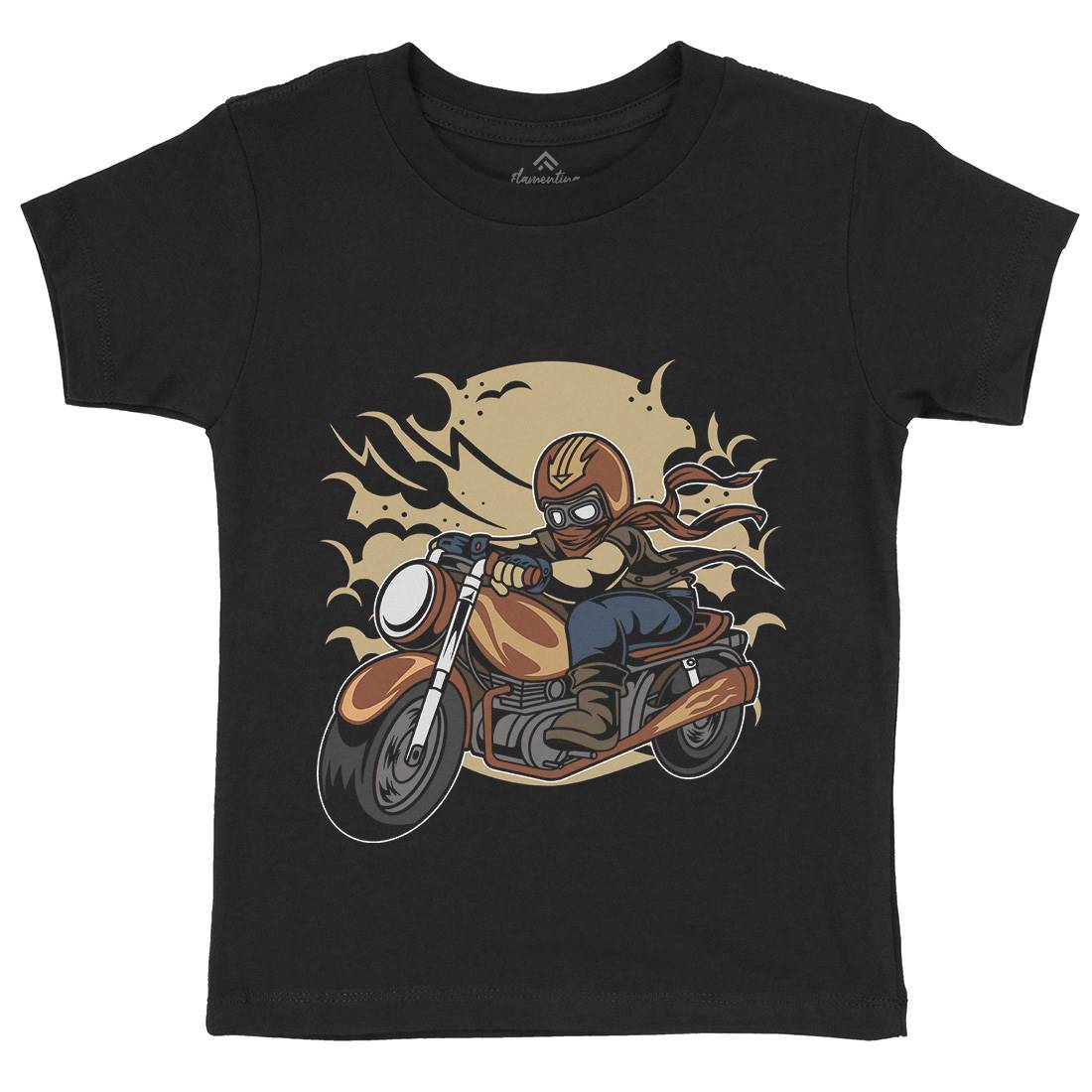 Wild Biker Kids Organic Crew Neck T-Shirt Motorcycles C473