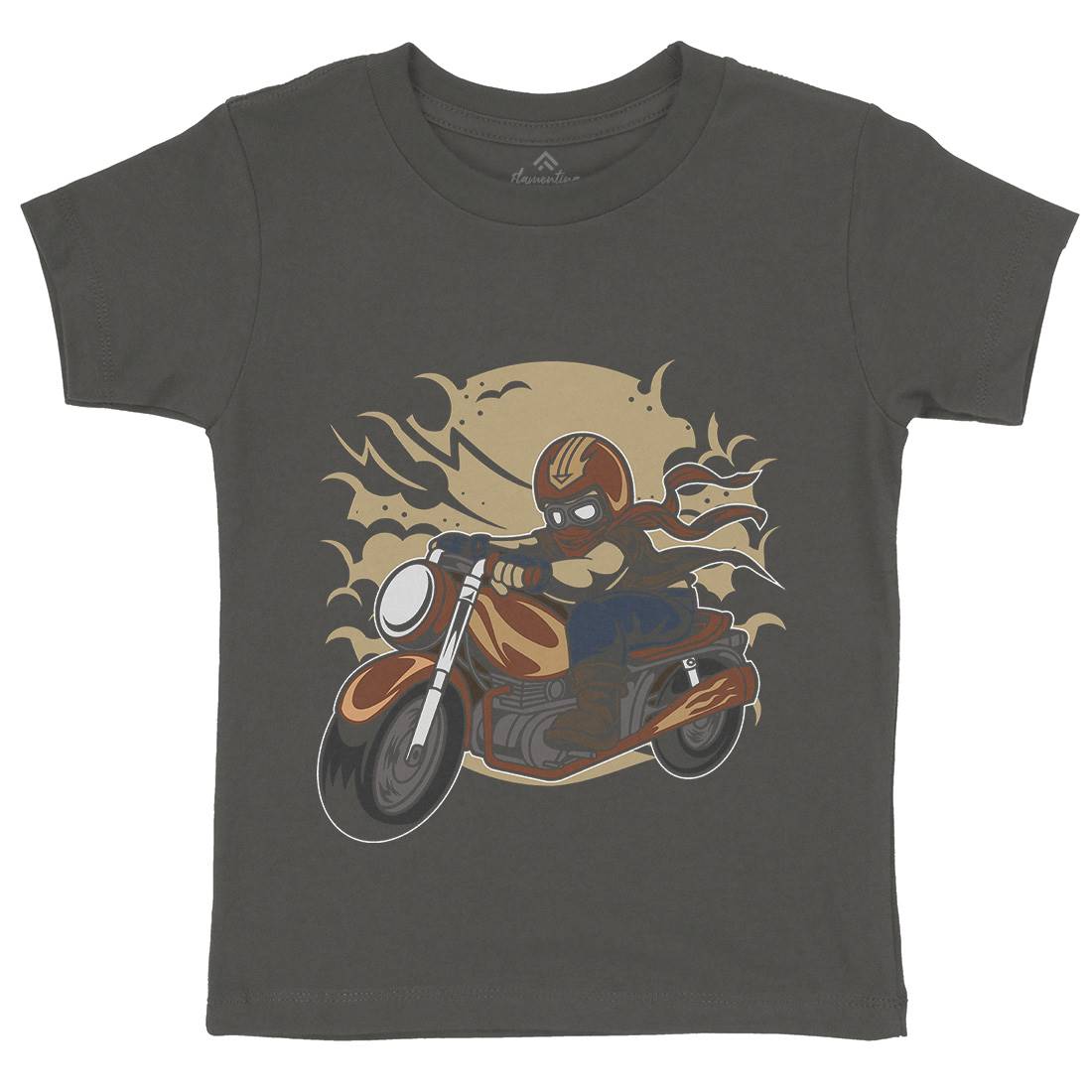Wild Biker Kids Organic Crew Neck T-Shirt Motorcycles C473