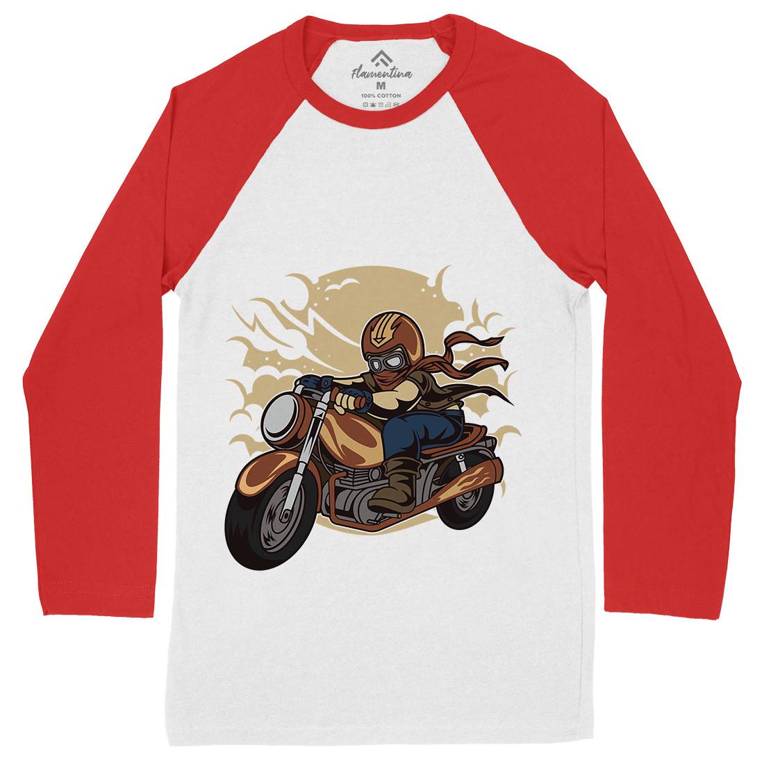 Wild Biker Mens Long Sleeve Baseball T-Shirt Motorcycles C473