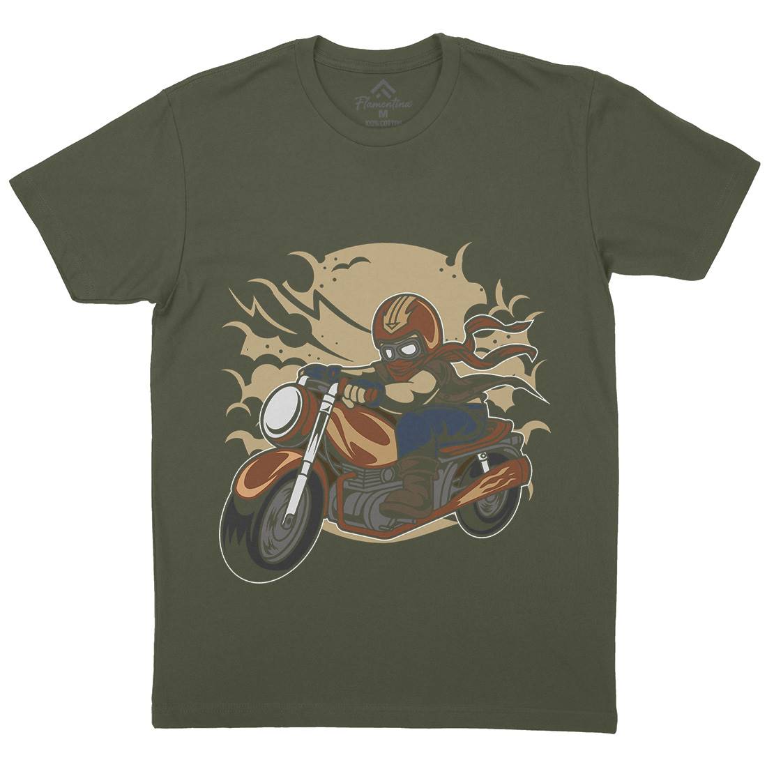 Wild Biker Mens Organic Crew Neck T-Shirt Motorcycles C473