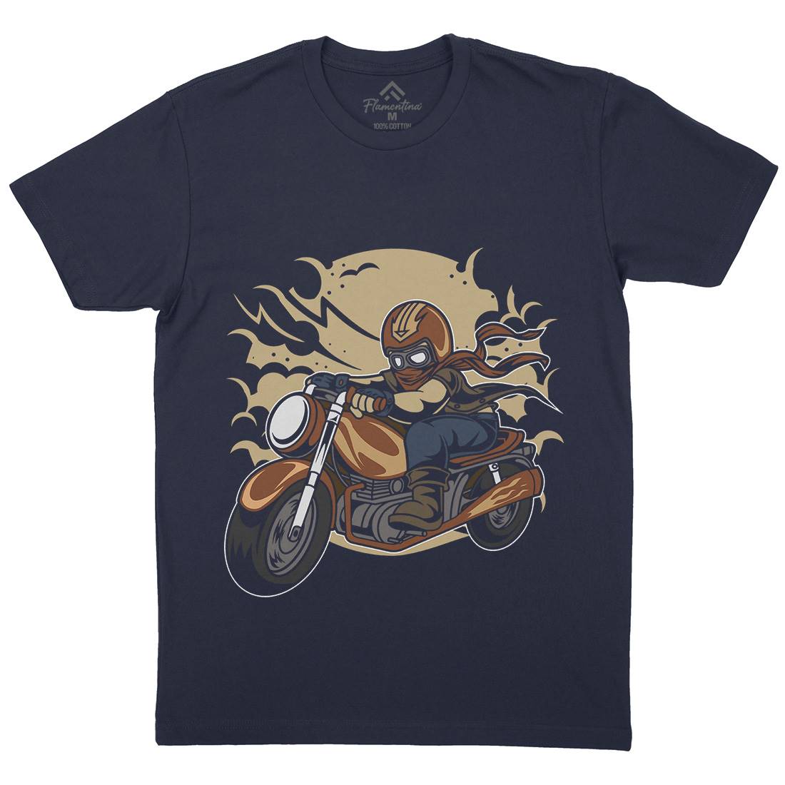 Wild Biker Mens Organic Crew Neck T-Shirt Motorcycles C473