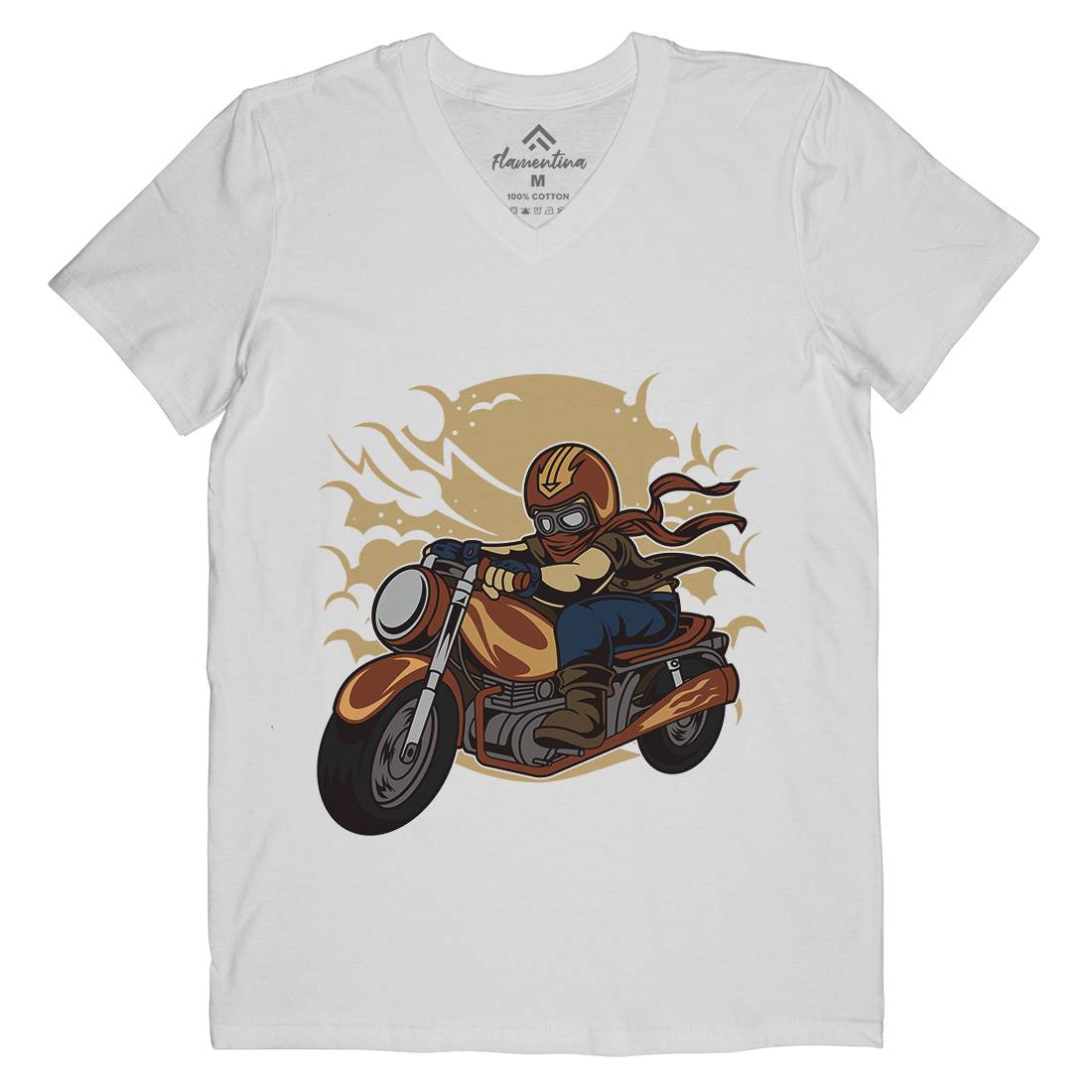 Wild Biker Mens V-Neck T-Shirt Motorcycles C473