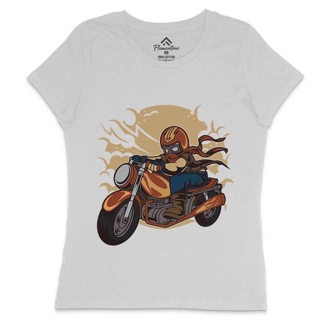 Wild Biker Womens Crew Neck T-Shirt Motorcycles C473