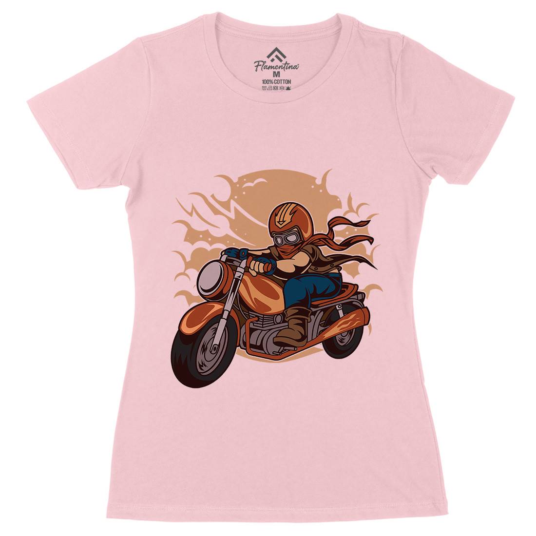 Wild Biker Womens Organic Crew Neck T-Shirt Motorcycles C473