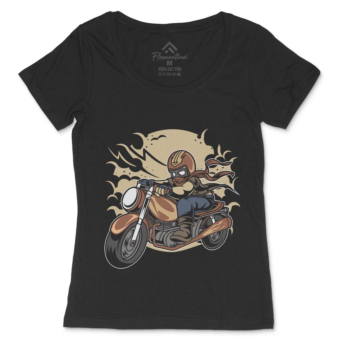 Wild Biker Womens Scoop Neck T-Shirt Motorcycles C473