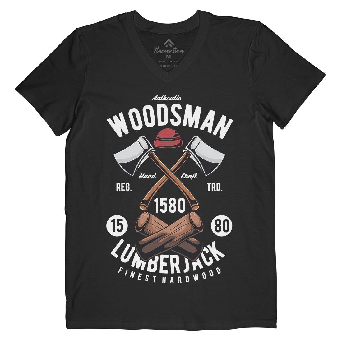 Woodsman Mens Organic V-Neck T-Shirt Work C474