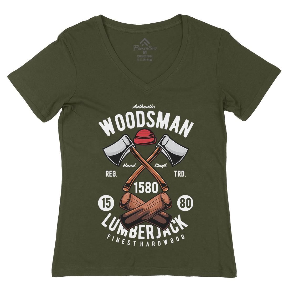 Woodsman Womens Organic V-Neck T-Shirt Work C474