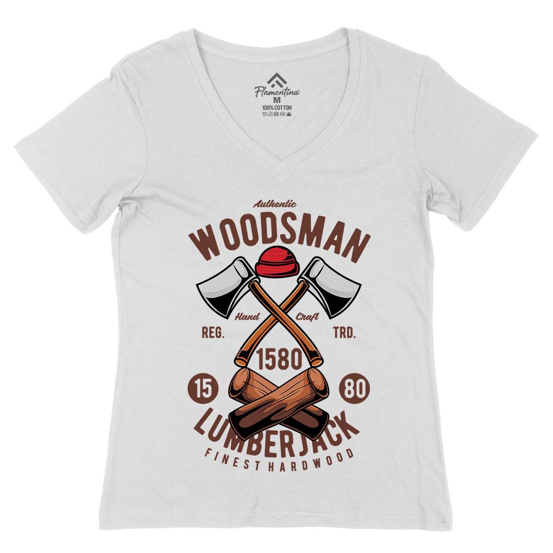 Woodsman Womens Organic V-Neck T-Shirt Work C474