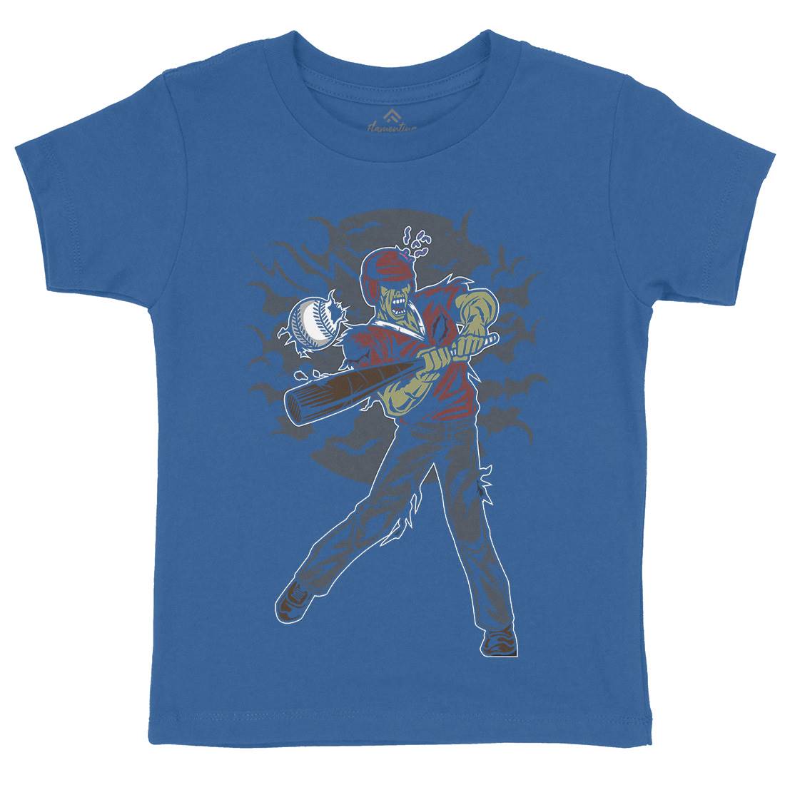 Zombie Baseball Kids Crew Neck T-Shirt Sport C475