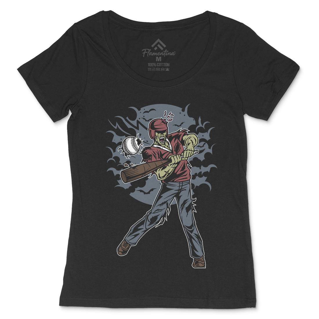 Zombie Baseball Womens Scoop Neck T-Shirt Sport C475