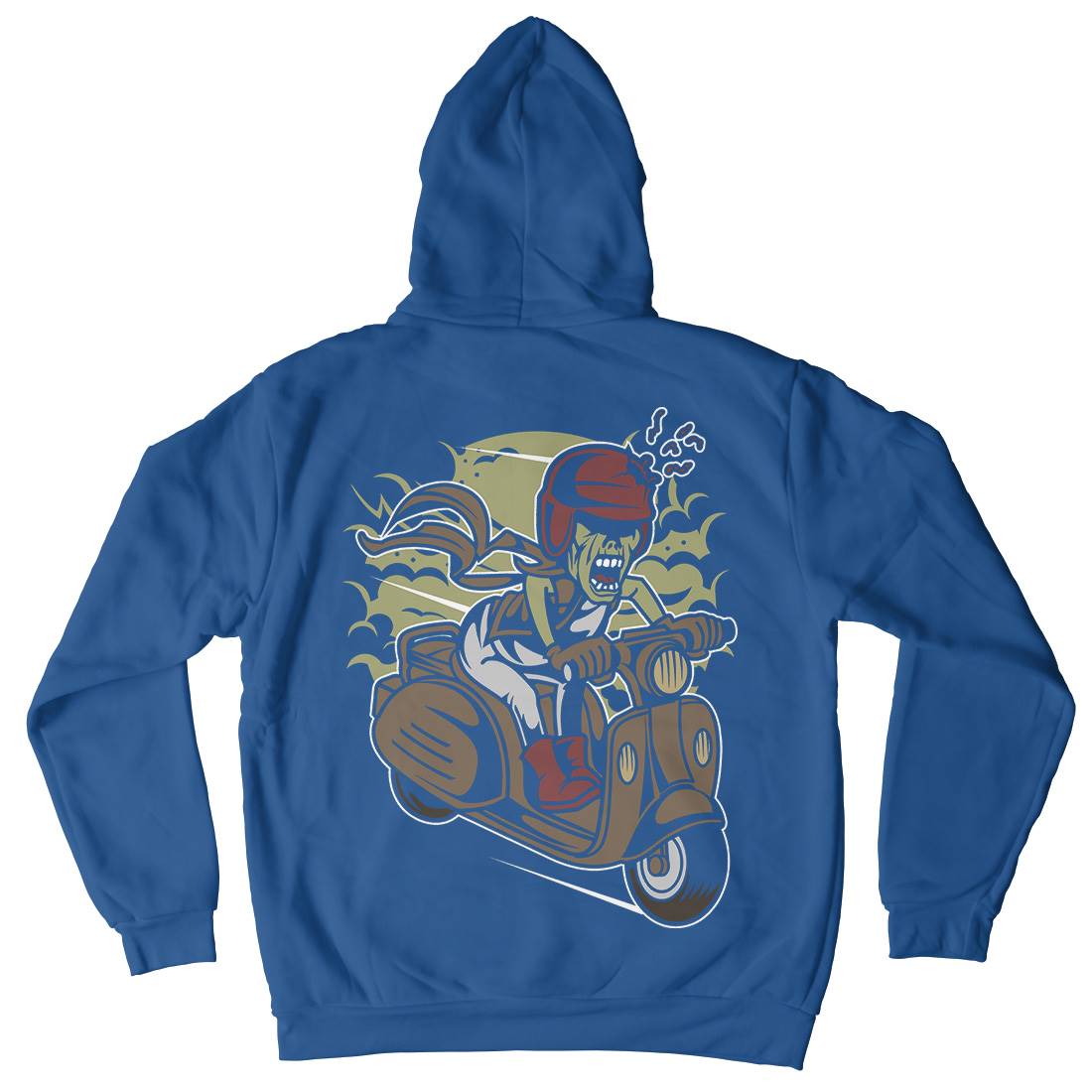 Zombie Scooter Mens Hoodie With Pocket Motorcycles C476