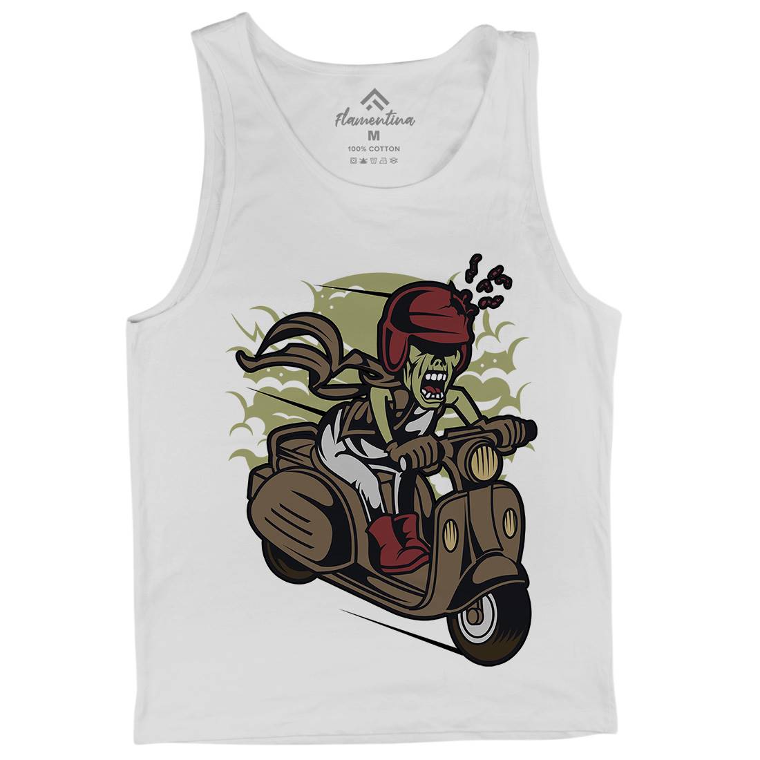 Zombie Scooter Mens Tank Top Vest Motorcycles C476