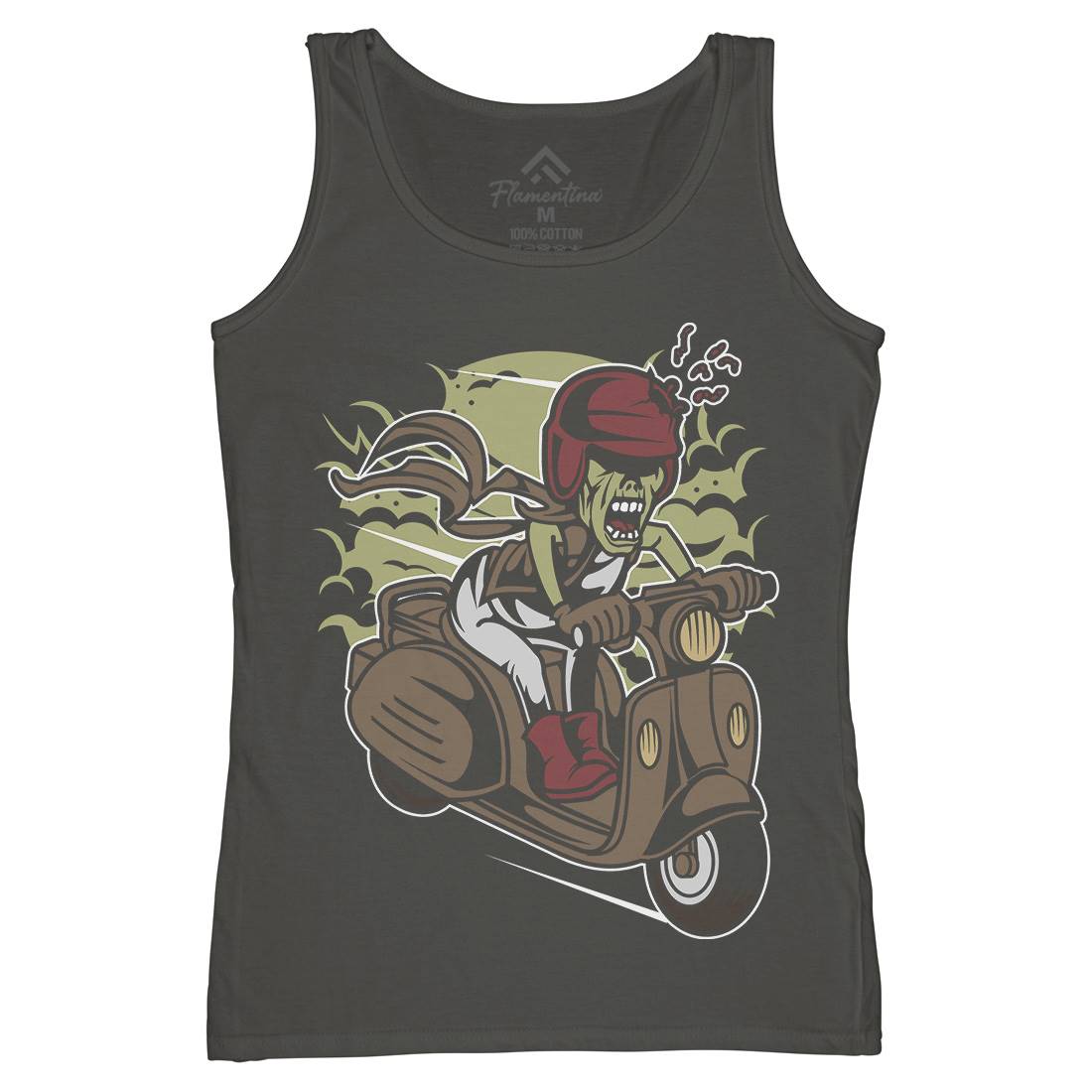 Zombie Scooter Womens Organic Tank Top Vest Motorcycles C476