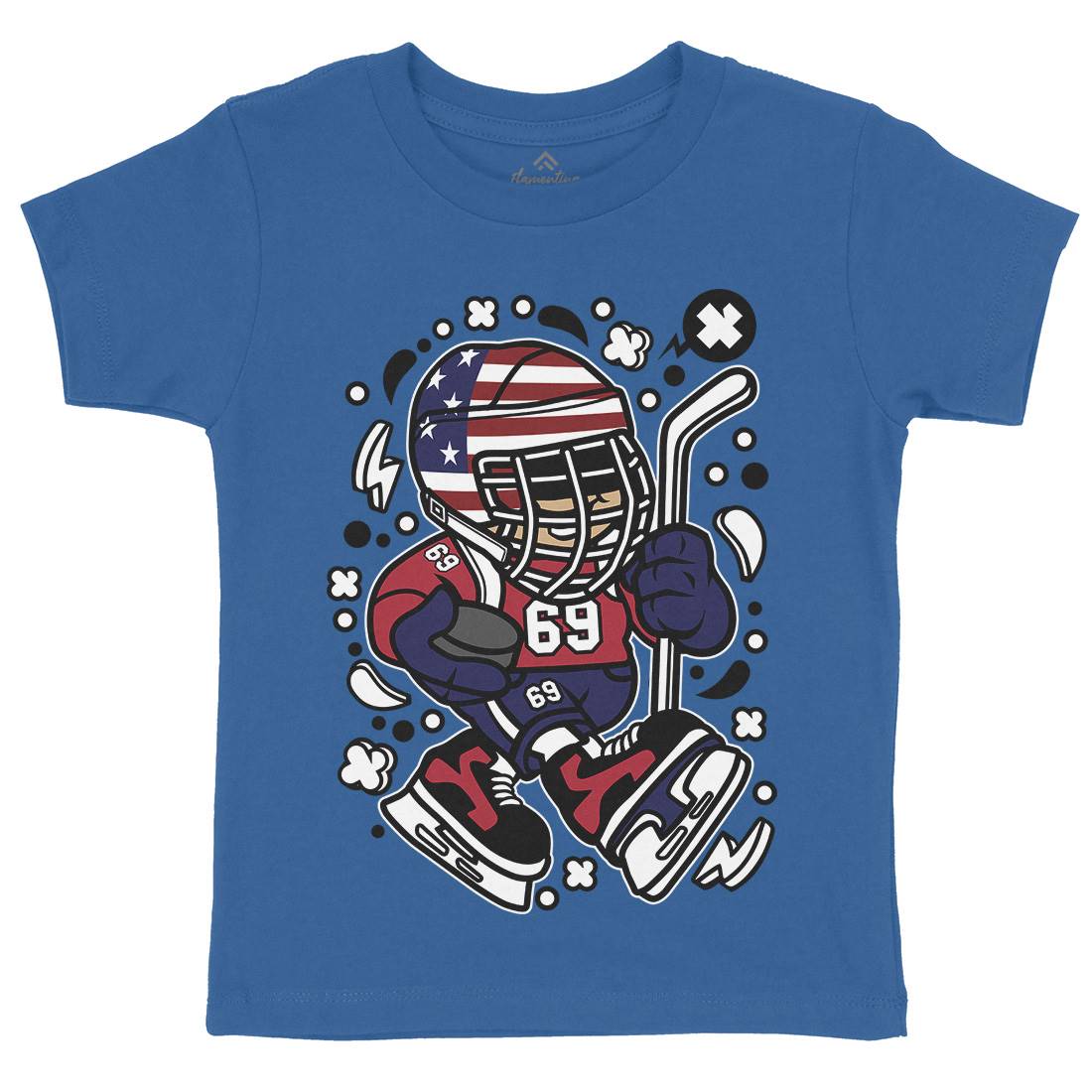 American Hockey Kid Kids Organic Crew Neck T-Shirt Sport C478