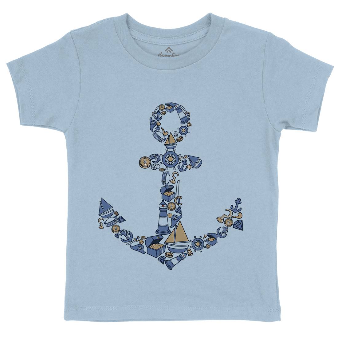 Anchor Kids Organic Crew Neck T-Shirt Navy C479